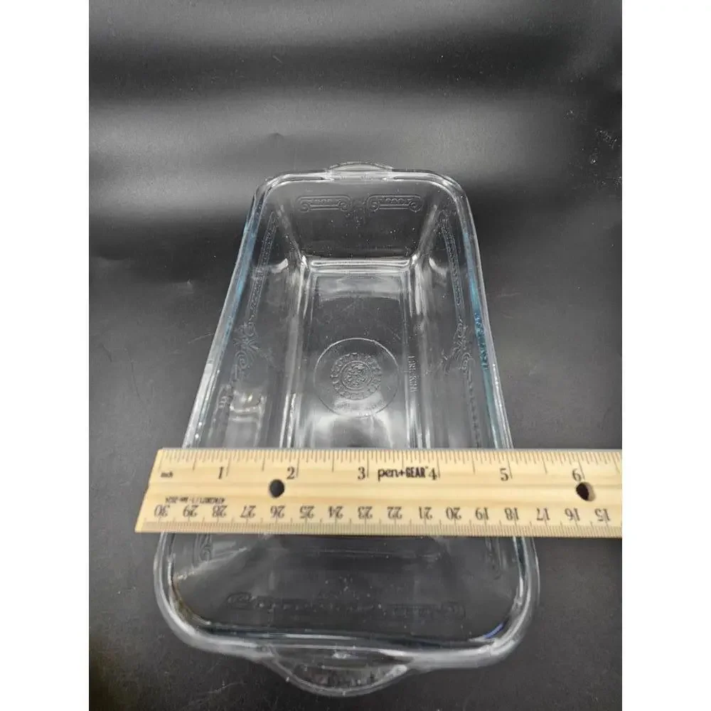 Vintage Fire-King Philbe Clear Glass Baking Dish Anchor Hocking 1940s Ovenware
